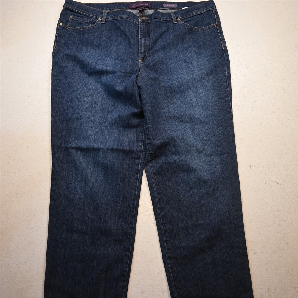 Gloria Vanderbilt 22W Amanda Classic Taper Dark Stretch Denim Womens Jeans
